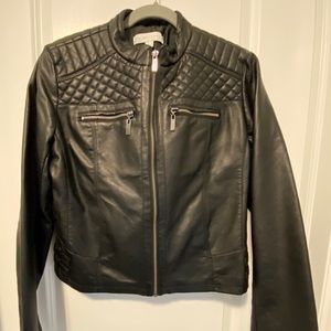 New York & Company Black Faux Leather Jacket